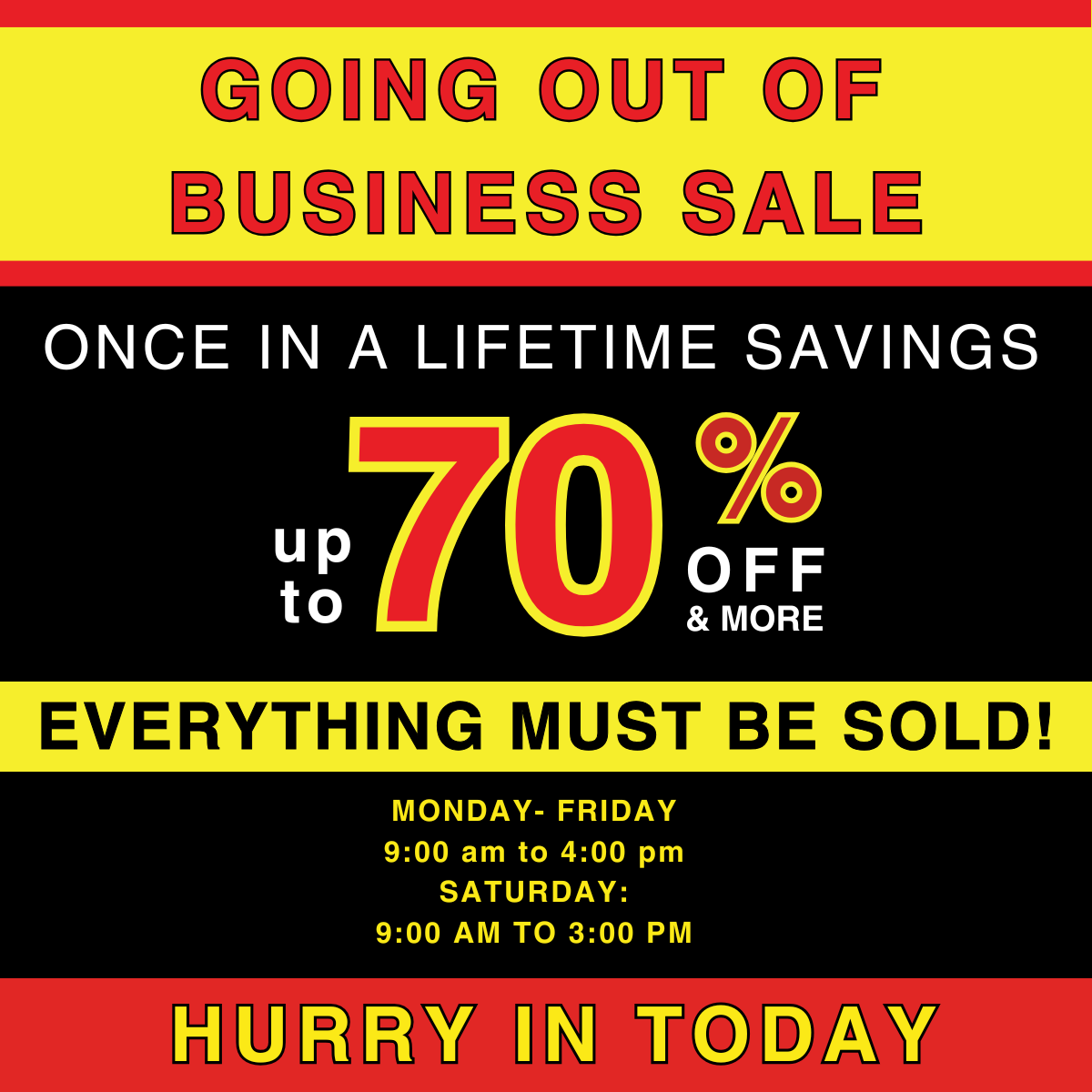 Going Out of Business Sale